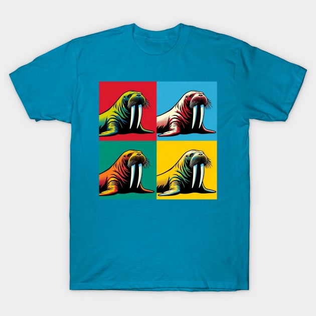 Walrus  Pop Art - Odobenus rosmarus T-Shirt by PawPopArt